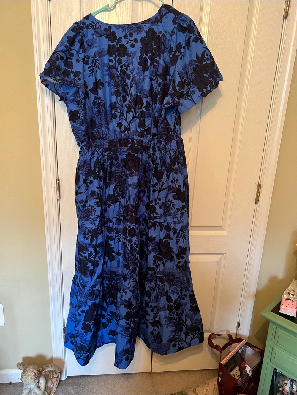 Anthropologie Blue and Black Floral Maxi Dress - Picture 7 of 7